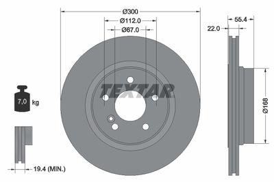92176203 TEXTAR Тормозной диск