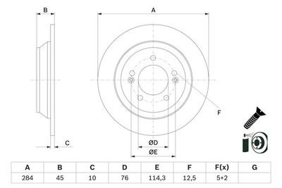 0986479G28 BOSCH Тормозной диск