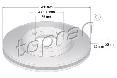 500559 TOPRAN Тормозной диск