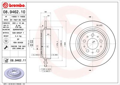 08946210 BREMBO Тормозной диск