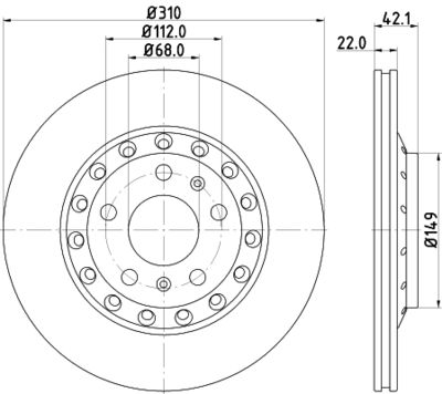 8DD355128651 HELLA PAGID Тормозной диск