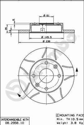 08295875 BREMBO Тормозной диск