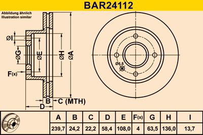 BAR24112 BARUM Тормозной диск