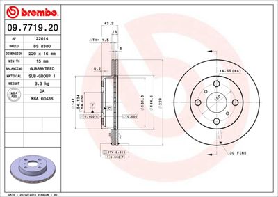 09771920 BREMBO Тормозной диск