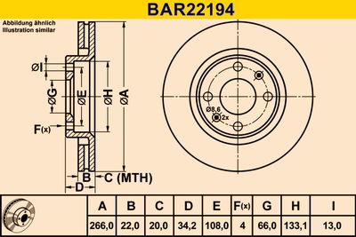 BAR22194 BARUM Тормозной диск