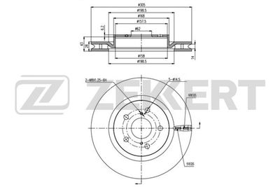 BS6288 ZEKKERT Тормозной диск