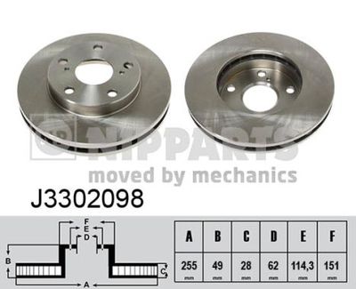 J3302098 NIPPARTS Тормозной диск