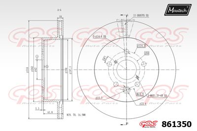 861350 MAXTECH Тормозной диск