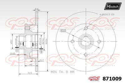 871009 MAXTECH Тормозной диск