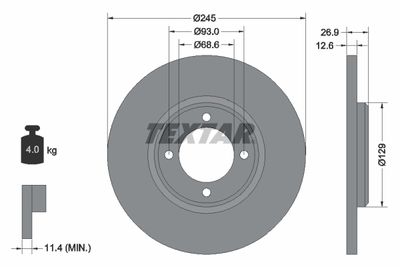 92008200 TEXTAR Тормозной диск