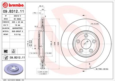 09B31211 BREMBO Тормозной диск