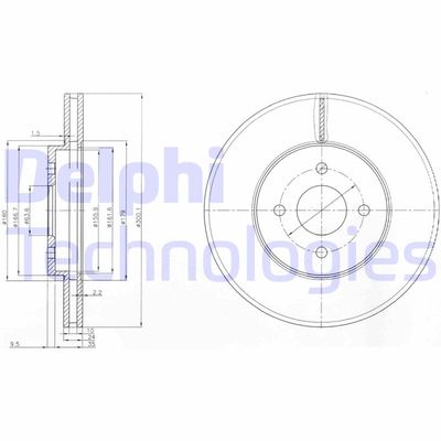 BG3742 DELPHI Тормозной диск