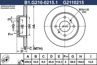 B1G21002151 GALFER Тормозной диск