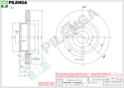 V034 PILENGA Тормозной диск