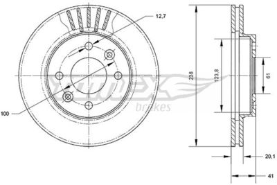 TX7045 TOMEX Brakes Тормозной диск