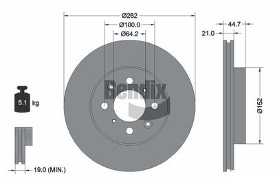 BDS1232 BENDIX Braking Тормозной диск
