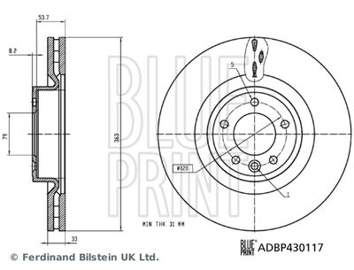 ADBP430117 BLUE PRINT Тормозной диск