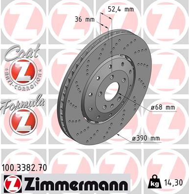 100338270 ZIMMERMANN Тормозной диск