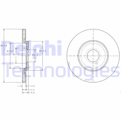 BG3421C DELPHI Тормозной диск