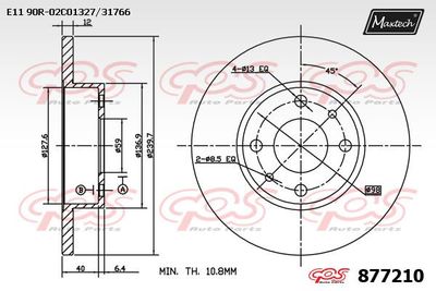 877210 MAXTECH Тормозной диск