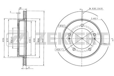 BS6042 ZEKKERT Тормозной диск