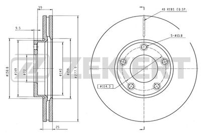 BS5252 ZEKKERT Тормозной диск