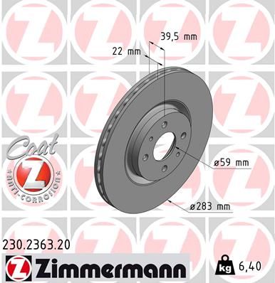 230236320 ZIMMERMANN Тормозной диск