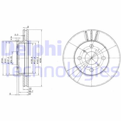 BG2835 DELPHI Тормозной диск