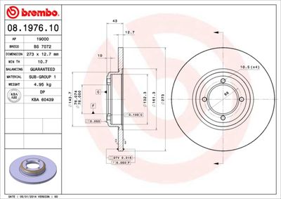 08197610 BREMBO Тормозной диск