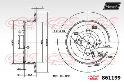 861199 MAXTECH Тормозной диск