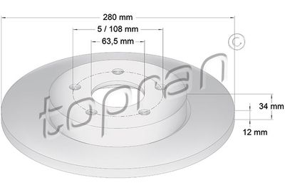 301957 TOPRAN Тормозной диск