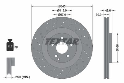 92123703 TEXTAR Тормозной диск