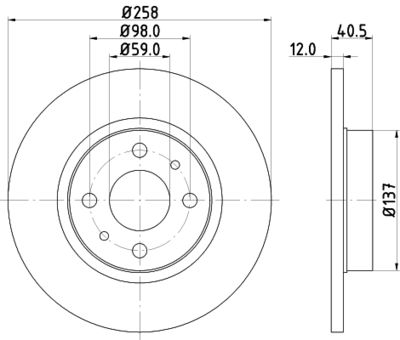 8DD355101621 HELLA PAGID Тормозной диск