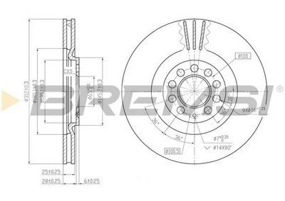 CD7118V BREMSI Тормозной диск