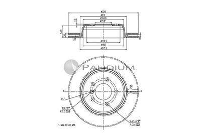 P330130 ASHUKI by Palidium Тормозной диск