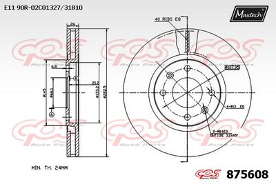 875608 MAXTECH Тормозной диск