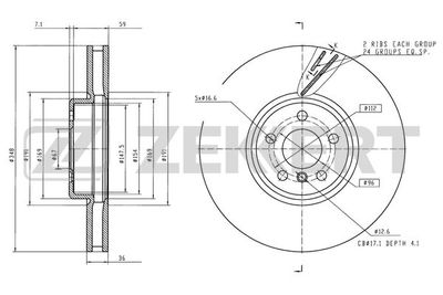 BS6573 ZEKKERT Тормозной диск