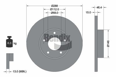 BDS1805HC BENDIX Braking Тормозной диск