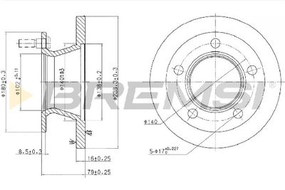 CD5221S BREMSI Тормозной диск