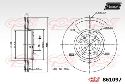 861097 MAXTECH Тормозной диск