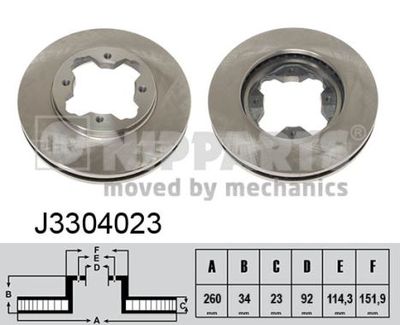 J3304023 NIPPARTS Тормозной диск