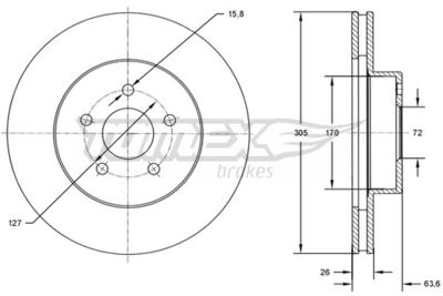 TX7223 TOMEX Brakes Тормозной диск