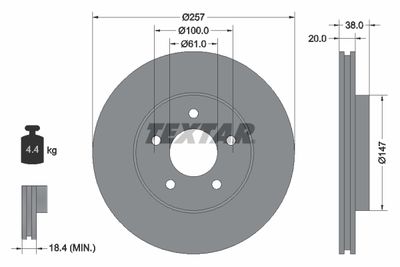 92152403 TEXTAR Тормозной диск
