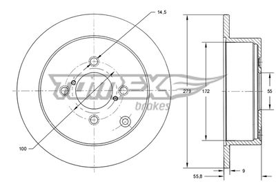 TX7206 TOMEX Brakes Тормозной диск