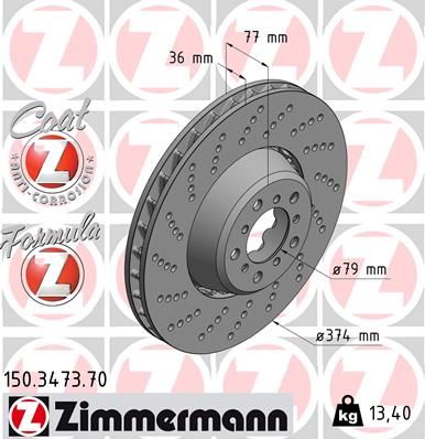 150347370 ZIMMERMANN Тормозной диск