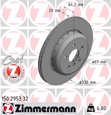 150295332 ZIMMERMANN Тормозной диск