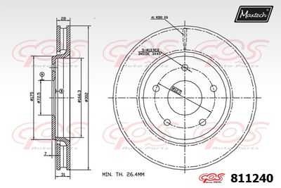 811240 MAXTECH Тормозной диск