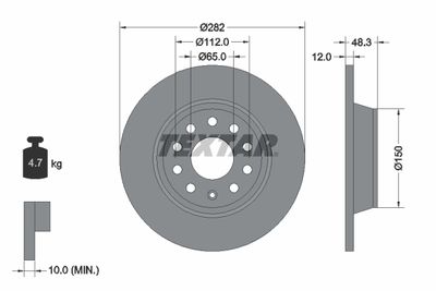 92140800 TEXTAR Тормозной диск