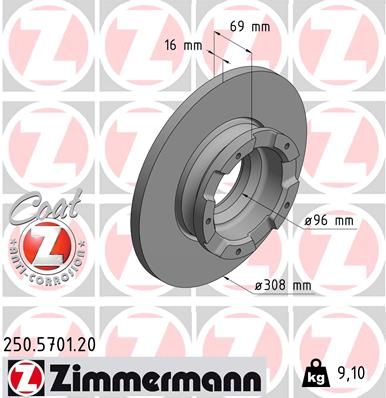 250570120 ZIMMERMANN Тормозной диск