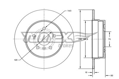 TX7145 TOMEX Brakes Тормозной диск